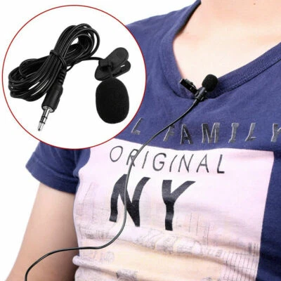 LCS Clip On Mic Lavalier Lapel Microphone PC Mobile Android 3.5mm Aux Jack Laptop UK