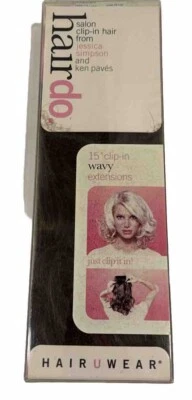 Extensiones de cabello con clip para salón HairDo Jessica Simpson 15" ONDULADO R10 castaño Foto 1 de 3
