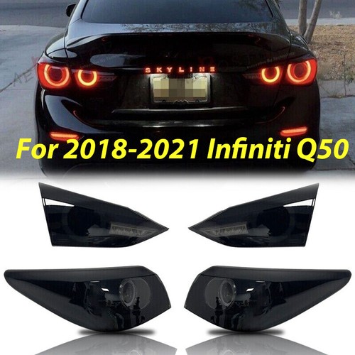 Fit 20182022 INFINITI Q50 Smoke Skyline V37 400R Style LED Tail Lights