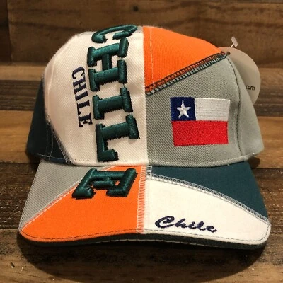 Gorra de béisbol Chile con tirantes para hombre verde naranja bandera bordada en 3D - nueva con etiquetas Foto 1 de 4