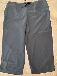 LL Bean Cropped Pants XLarge Black Drawstrings Straight Leg Waist 39” Inseam 23” - Picture 1 of 6