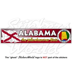 ALABAMA State Flag-Seal, USA United States of America Bumper Decal Sticker 180mm - Picture 1 of 1