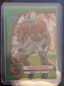 Bowman University 2024 cromo - Rueben Bain Jr. #157 refractor verde/99 (RC) - Imagen 1 de 2