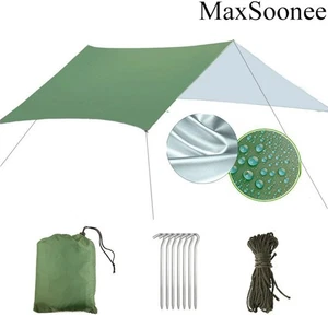 MaxSoonee Tienda Moscas Exterior Camping Lluvia Mosca Lona Senderismo Parasol Refugio Set - Imagen 1 de 13