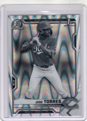2021 Bowman Draft 1st - Jose Torres Black & White Wave Refractor #BDC-125 - Image 1 of 2