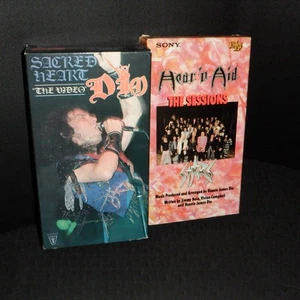 DIO VHS LOT Sacred Heart SIGNED Ronnie James Dio + STARS Hean 'N Aid The Session - Picture 1 of 5