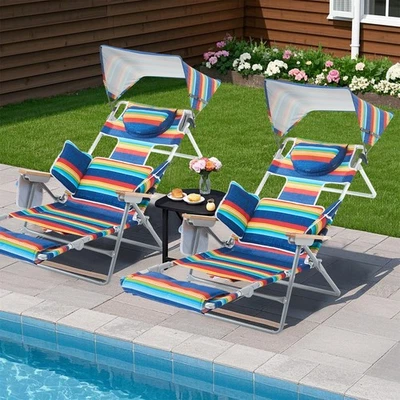 Mochila Silla de Playa Plegable Resistente Silla de Camping Silla Reclinable Ajustable Foto 1 de 4