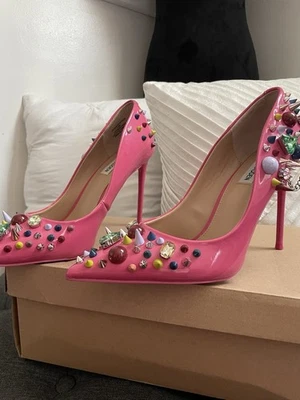 Tacones Steve Madden Veronicka Rosa Multi Adornados Talla 9.5 Foto 1 de 4