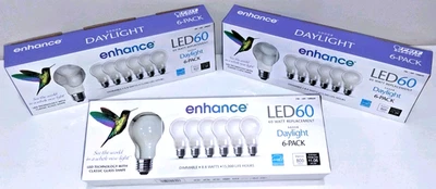 Qty 18 (3x 6 pack) FEIT Dimmable LED Enhance DAYLIGHT Light Bulbs 8.8w #1300539 - Image 1 of 4