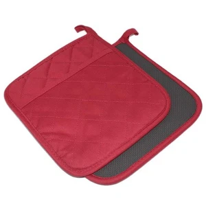Cotton and Neoprene Oven Pads Pot Holders with Pocket 8"x8.5"Dual-Function Hot - Picture 1 of 8