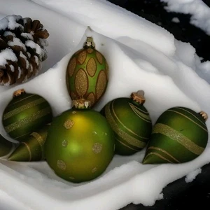 15 Seasons of Cannon Falls Weihnachtsschmuck Chartreuse verziert mundgeblasen  - Bild 1 von 17