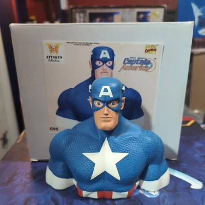 BUSTO DEL CAPITÁN AMÉRICA Estatua ATTAKUS/BOMBYX Marvel Superhéroes/Vengadores Foto 1 de 4