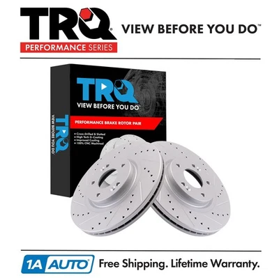 TRQ Performance Front Brake Rotors Set Fits 2015-2021 Kia Sedona - Image 1 of 4
