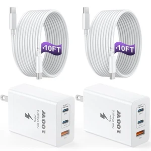 USB C Charger Block 100W, 3-Port GaN Super Fast Charger, Type C Wall Charger ... - Photo 1 sur 7
