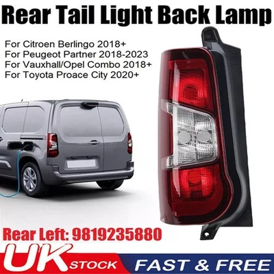 Left Rear Tail Light Back Lamp Passenger Side N/S# For Peugeot Partner 2018-23 - Image 1 of 4