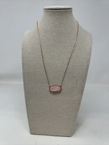 Kendra Scott RoseGold Adjustable Pink Stone Pendant Necklace (unit #k-66) - Picture 1 of 8