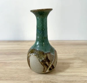 Vintage Canterbury Pottery Studio Vase – Hand-Thrown Art Pottery, Drip Glaze - Picture 1 of 7