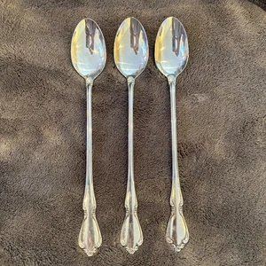 CHATEAU 3 Long Iced Tea Spoons Oneida Oneidacraft Deluxe Stainless Shakes - Picture 1 of 12