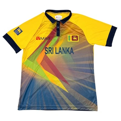 Camisa de críquete Sri Lanka tamanho 3XL MAS colarinho nacional amarela - Imagem 1 de 4