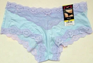 MAIDENFORM Hipster #40823 azul claro con borde de encaje lila tamaño: 6 mediano - Imagen 1 de 2