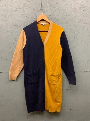 Кардиган женский Uniqlo JW Anderson маленький темно-синий из овечьей шерсти на пуговицах спереди мягкий - Изображение 1 из 4