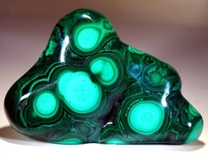 4.35" 9.6 oz Top Quality Polished Bull's Eye Malachite, Congo! M652 - Picture 1 of 4