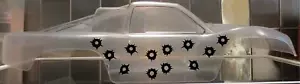 Vinyl paint masking, stencil, for Slash RC body (Bullet Holes) 2 Stage - Picture 1 of 3