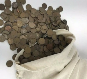 Lote al por mayor de 1000 centavos de centavo de trigo, 1940-1958 PDS, ¡7 libras monedas de cobre de EE. UU.! - Imagen 1 de 1
