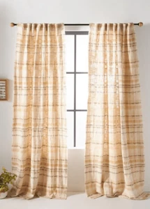 Anthropologie Penny Curtain 50 X 108" neutral color 1 Panel curtain - Picture 1 of 9