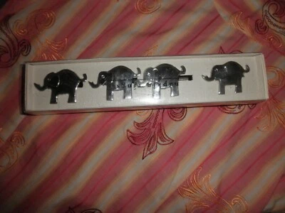 Новый, слон салфетки кольца, пирс 1 один импорт, серебряный металл - Изображение 1 из 2