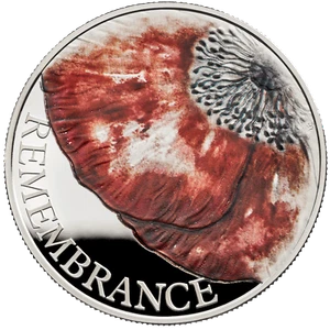 THE REMEMBRANCE DAY 2018 UK £5 PLATA PRUEBA PIEDRA CAJA + CERTIFICADO DE AUTENTICIDAD - Imagen 1 de 3