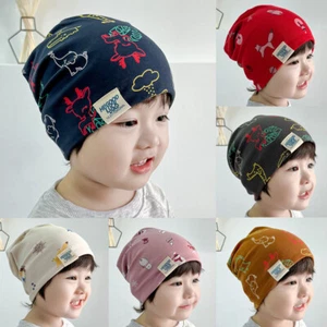 Kids Boy Girls Cotton Beanie Hat Spring Autumn Winter Warm Soft Skullcap Outdoor - Picture 1 of 26
