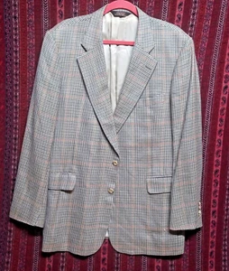 Paul Stuart Houndstooth Blazer Mens 44 Tall Long Guncheck single breast 2 button - Picture 1 of 16