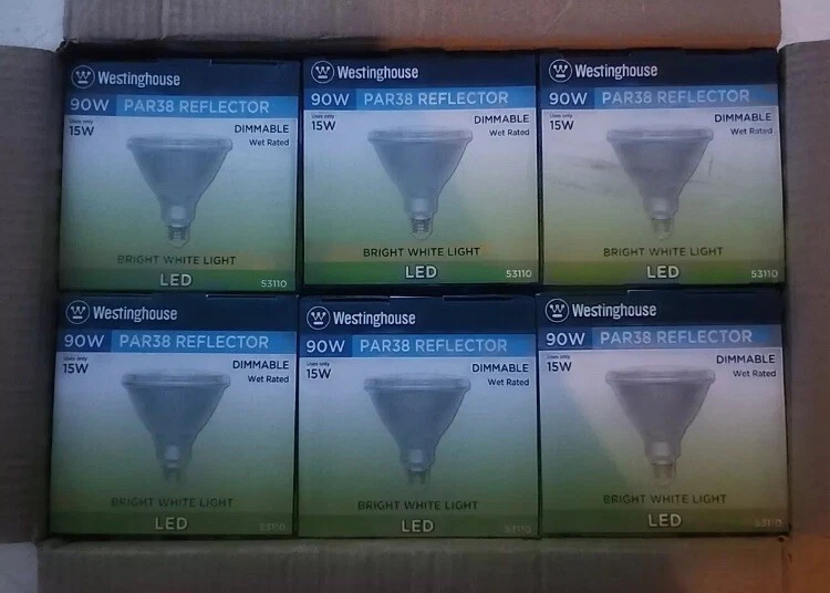 Westinghouse 53110 120V 1350 lm. 3000K PAR38 Shape LED Bulb 15W (QTY. 6) - Image 1 of 1