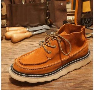 Botas Chukka Para Hombre Gamuza Vintage Retro Estilo Nativo Americano Sin usar, en caja, Punta Suela de Cuña - Imagen 1 de 19