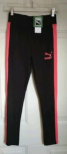PUMA YOUTH GIRL'S BLACK AND STRIPE LEGGINGS, SIZE XL (16) - Picture 1 of 3