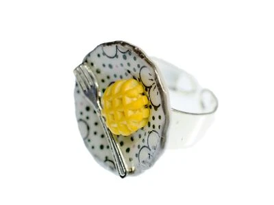 Anillo Waffle Plato Waffle Miniblings Anillo de Dedo Bélgica Corazón Waffle Ella Foto 1 de 4