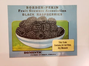 Vintage schwarze Himbeeren Vintage Kiste Etikett Borden - Peking Growers Peking, in - Bild 1 von 2