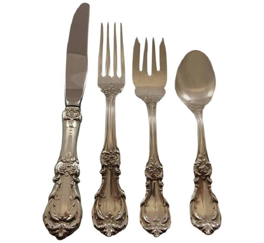 Conjunto de Talheres de Prata Esterlina Burgundy by Reed and Barton Para 8 Serviço 36 Peças - Imagem 1 de 4