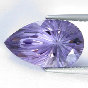 6.85Cts Stunning Natural Purple Amethyst Pear Carving Cut Brazil Gemstone - Picture 1 of 5