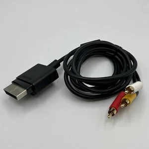 Microsoft XBOX 360 Video Audio Cable Cord OEM Genuine Black - Picture 1 of 5