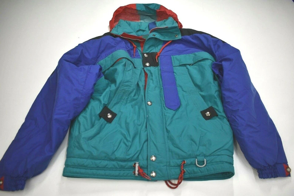 De Colección St Johns Bay Mujer Bloque de Color Aislado Cremallera Plegable Capucha Puffer Chaqueta S Foto 1 de 4
