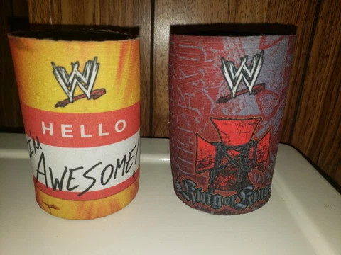 WWE HHH + The Miz Beverage Bottle Cooler Koozie lot King of Kings Im Awesome Cover