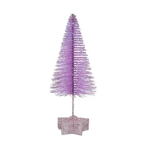 Lilac Bristle Tree Purple Festive Faux Christmas Tree Glitter Star Base - Picture 1 of 1