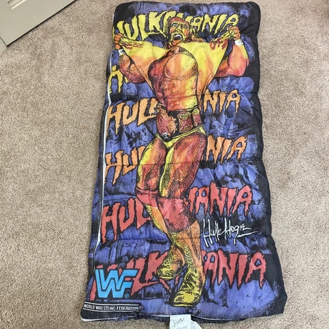 Vintage Hulk Hogan WWF Hulkamania Kids Sleeping Bag Wall Art Decor, Man Cave! Cover