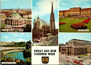 Greetings from Beautiful Vienna Austria Postcard Multi View Andres Co 1970 - Picture 1 of 2