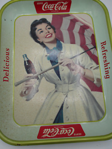 Coca-Cola 1957 Tray Umbrella Girl Vintage Serve Coca-Cola