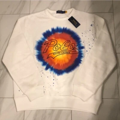Polo Ralph Lauren Sudadera Grande y Alto Para Hombre Salpicaduras Blanco Rojo Azul $198 Nueva Foto 1 de 3