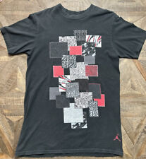 Nike Air Jordan T-Shirt Black Red Grey Medium