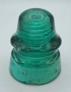 VTG Aqua Blue Green Brookfield New York 5 Glass Insulator Electric Telephone - Picture 1 of 11